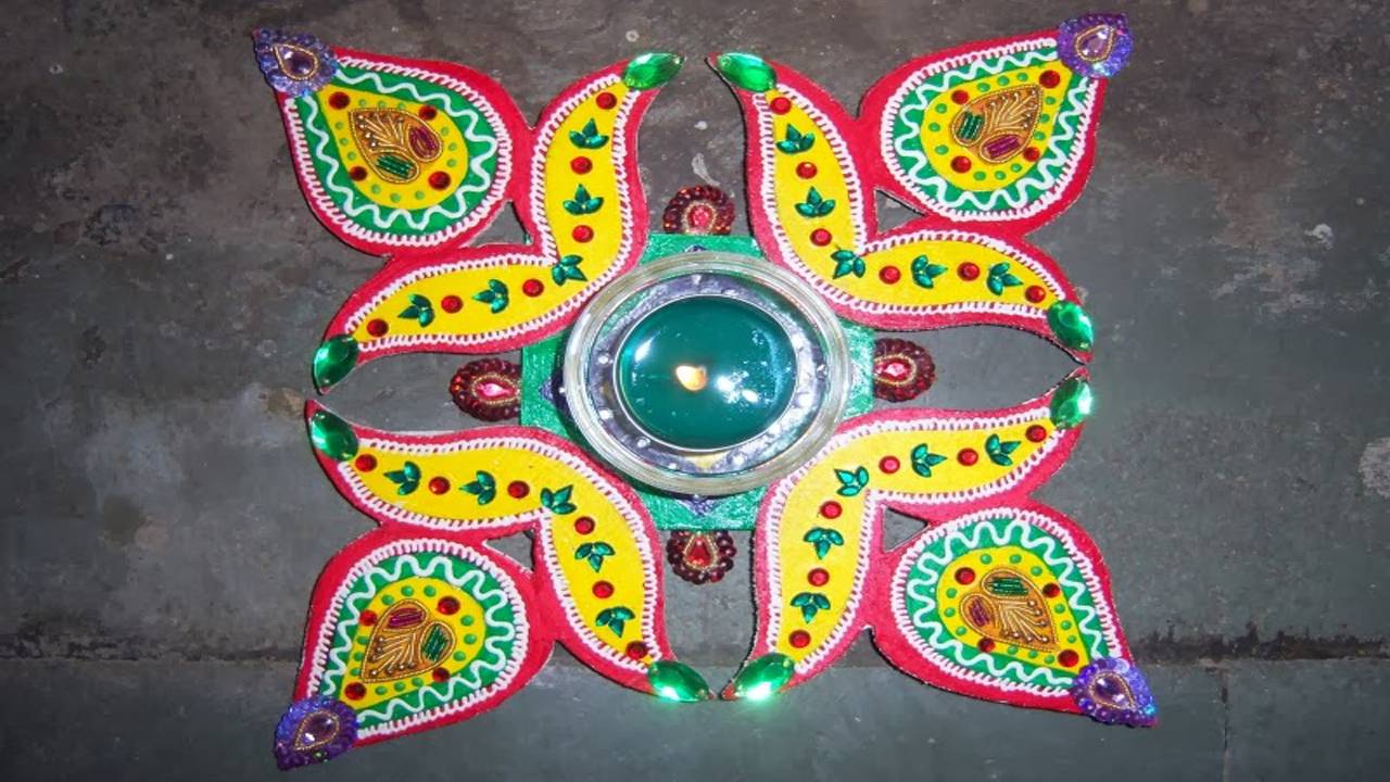 Rangoli For Diwali With Dots