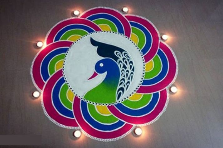 Unique Rangoli Designs Peacock