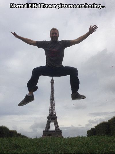 Normal Eiffel Tower Pictures Are Boring Funny Bored Meme Picture